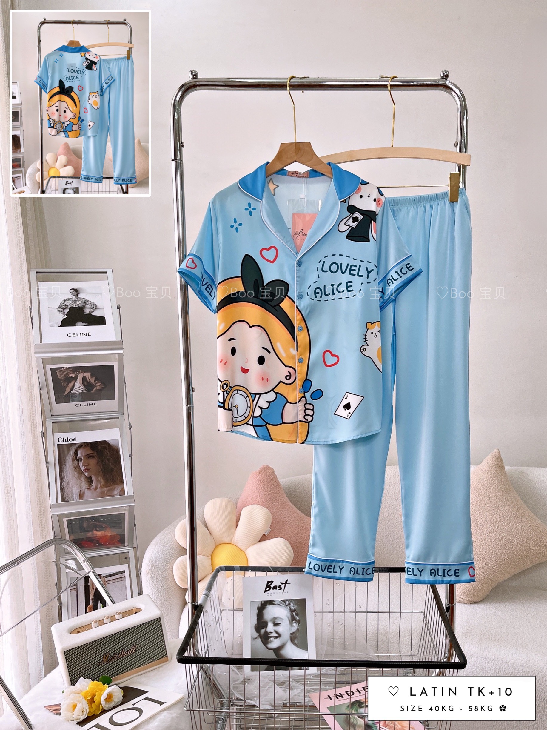 (Tay Ngắn Quần Dài) - Pijama Mặc Nhà BooBoo Lụa Latin 40-58kg
