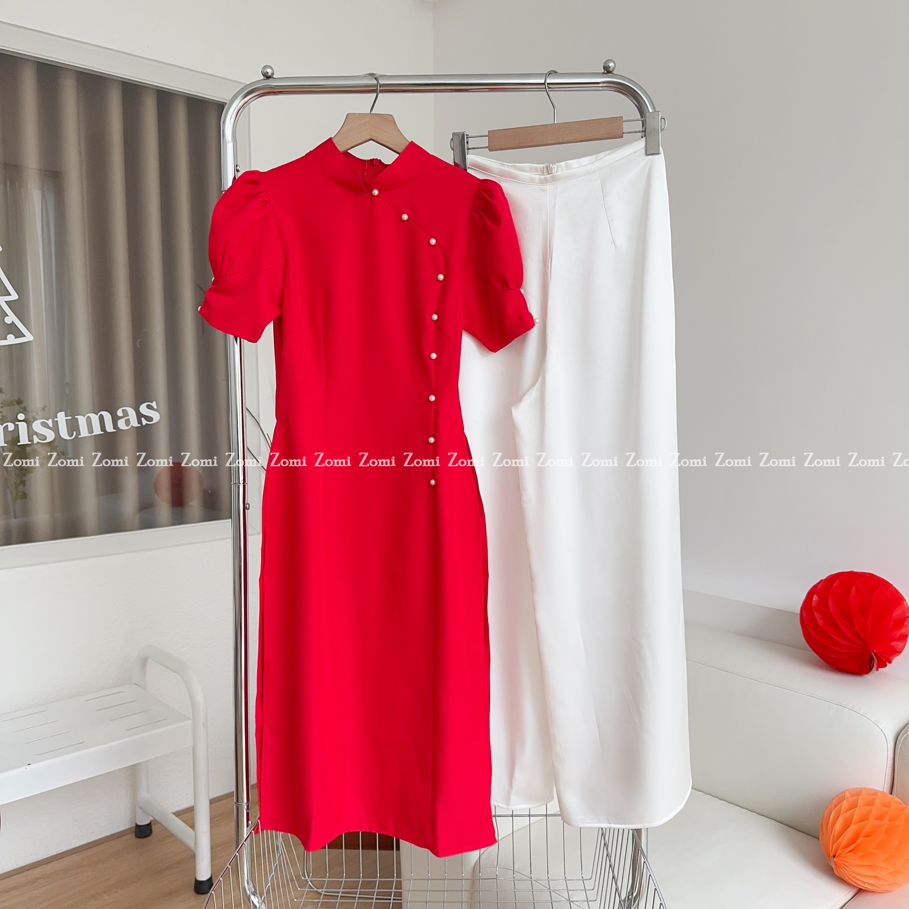 Set áo dài cách tân đính ngọc