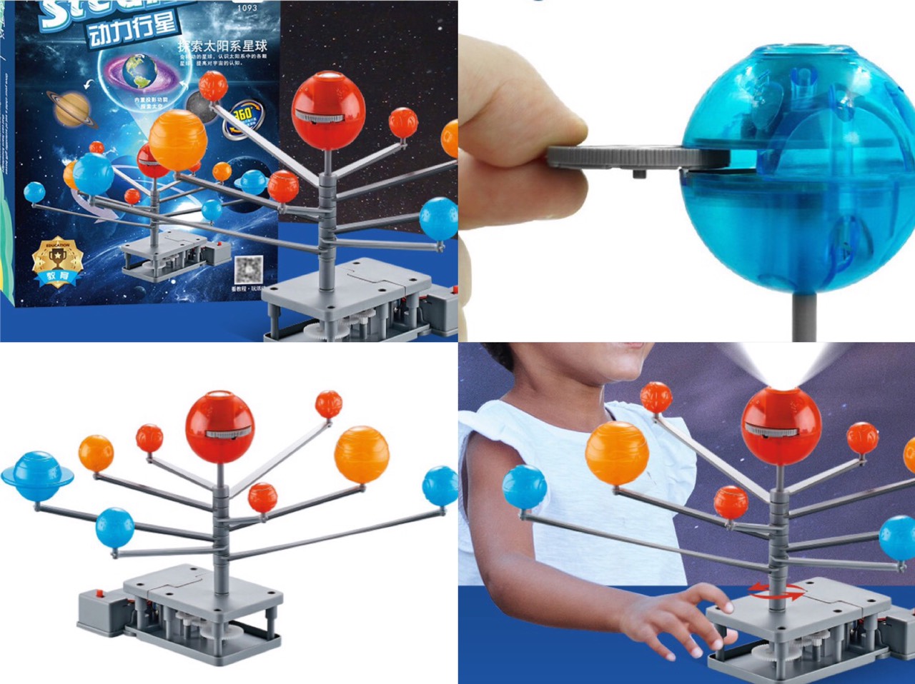 Đồ chơi khoa học Stem an toàn cho trẻ,Bộ đồ chơi Stem lắp ghép các hành tinh trong hệ mặt trời có đèn chiếu sáng phát triển trí tuệ cho bé-Dochoigiatot