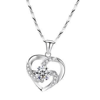 Dây Chuyền Bạc S925  Trái Tim  Kim Cương Zircon Nữ Tính Quí Phái DCBACTRAITIM01