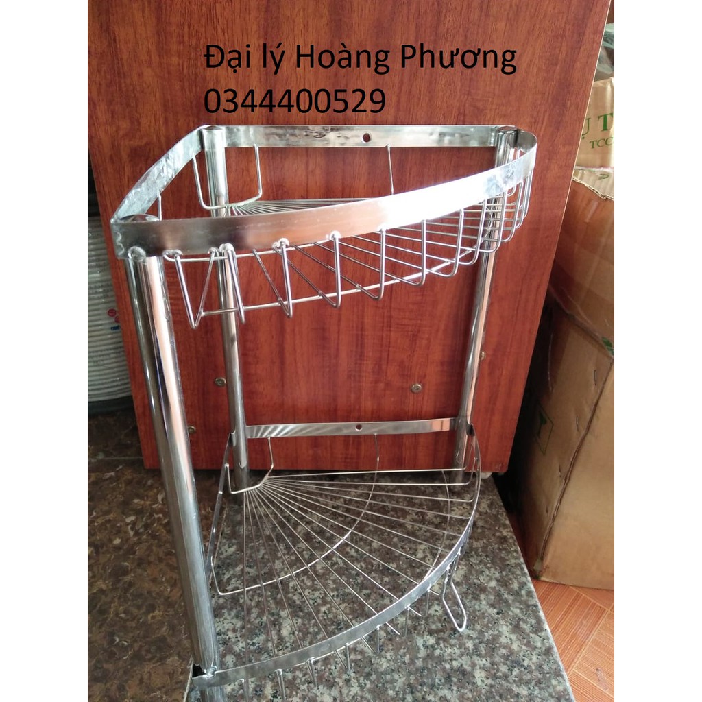 Kệ Góc Inox 2 Tầng, Kệ Góc Nhà Tắm Inox Có Thể Treo Tường Hoặc Để Dưới Đất