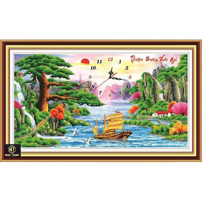 Tranh đính đá thuận buồm xuôi gió kt 85*50 cm