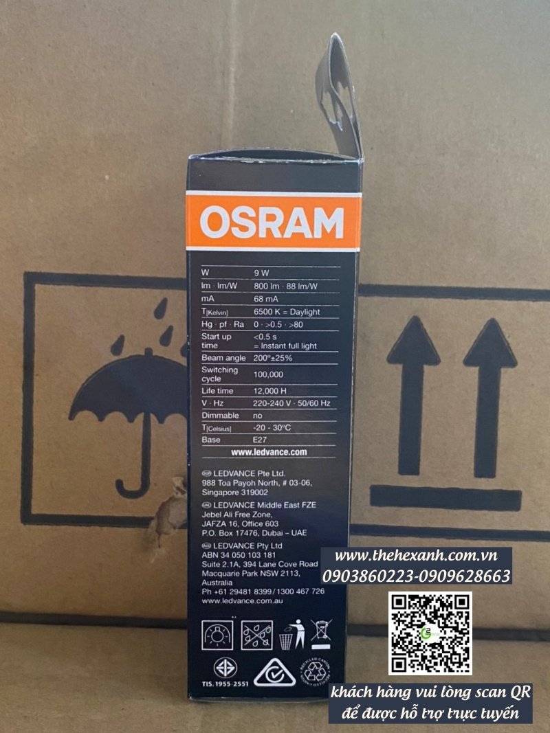 BÓNG ĐÈN STICK OSRAM 9W 2700K (ÁNH SÁNG VÀNG)