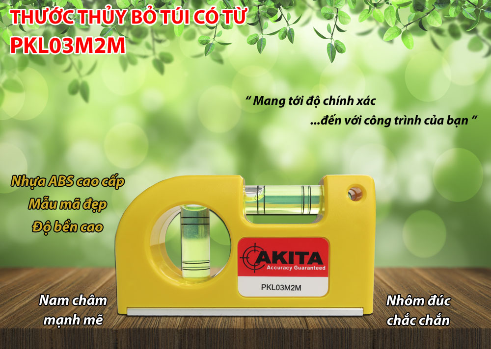 Thước thủy có từ Akita PKL03M2M
