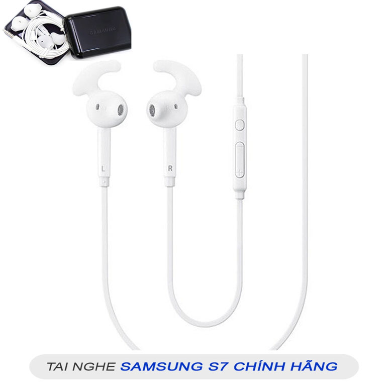 Tai Nghe SamSung Có Dây Nhét Tai Galaxy S7 Zin Âm Thanh Sống Động Bass Mạnh Màu Trắng Kèm Micro 4 Núm