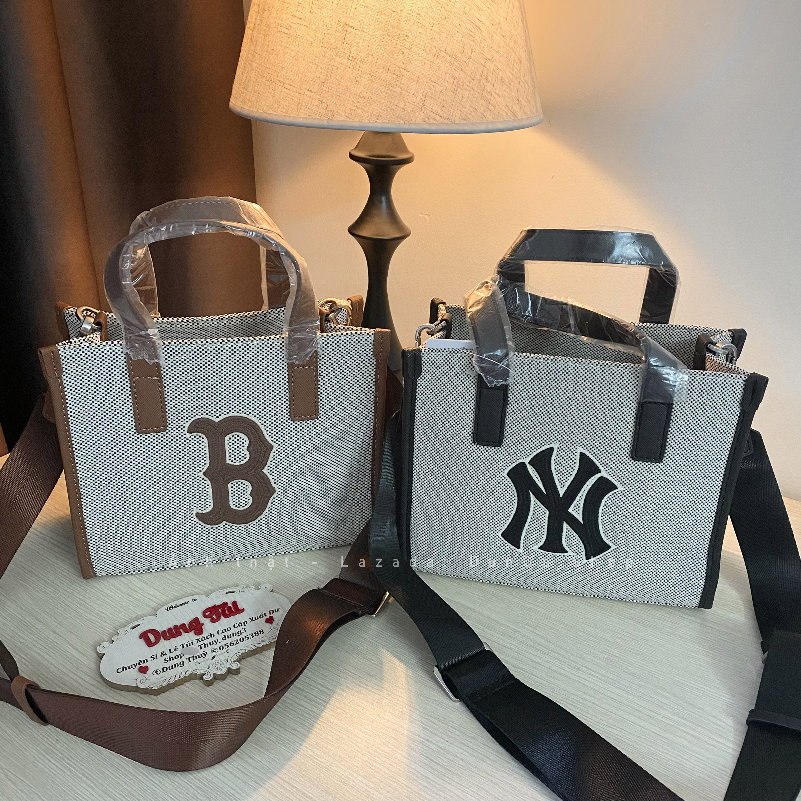 Túi đeo chéo quai xách basic canvas tote size 23 (đen / nâu / xanh)