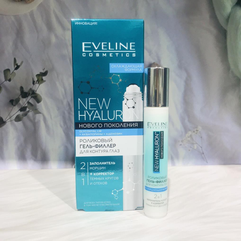 [Hoàn Tiền 8%]Thanh lăn giảm thâm quầng mắt Eveline New Hyaluron