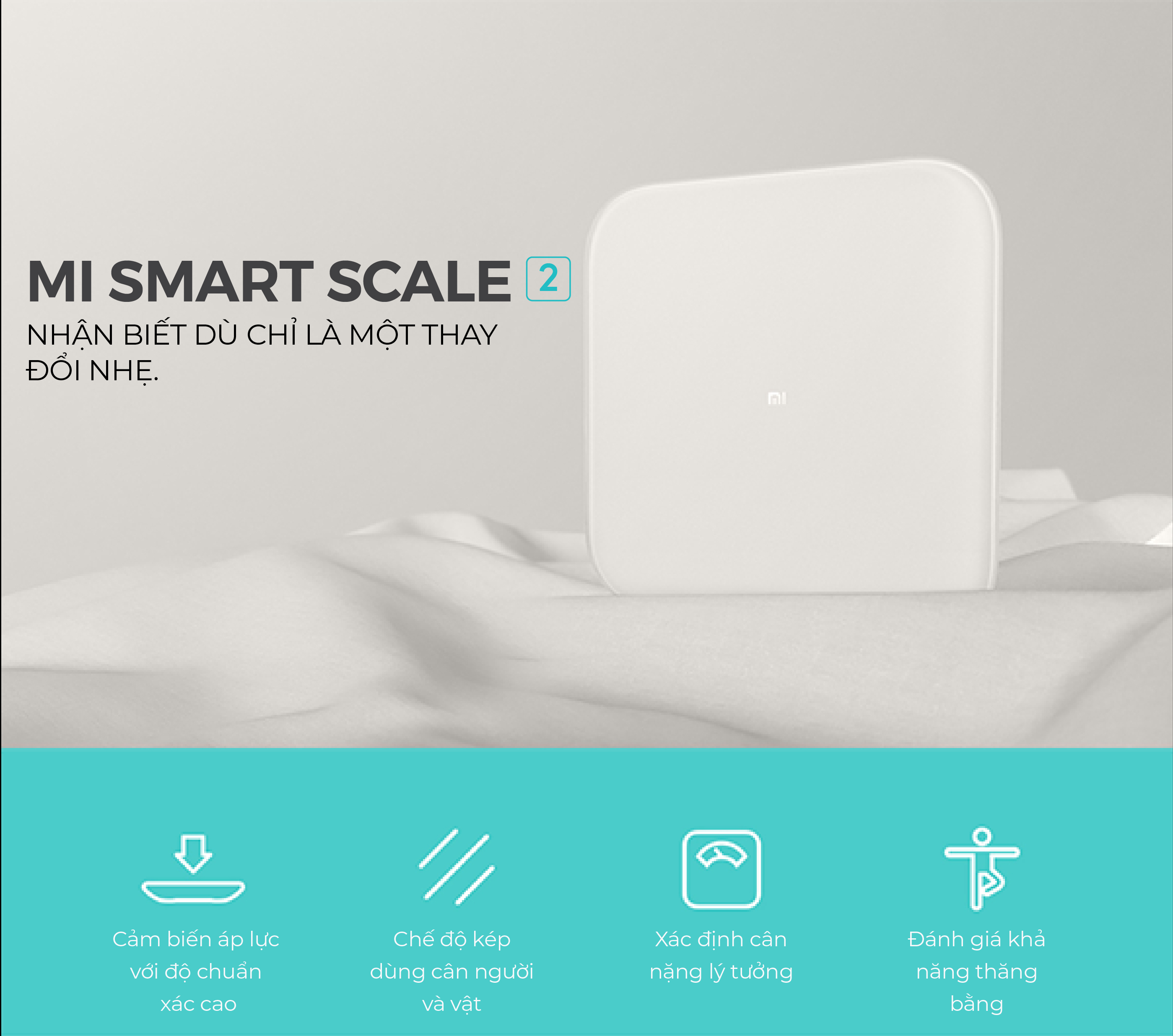 Cân Điện Tử sức khỏe thông minh Xiaomi Mi Smart Scale 2 - Hàng Chính Hãng