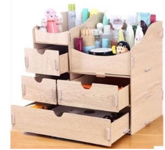 Kệ đựng đồ mỹ phẩm 4 tầng( màu gỗ)