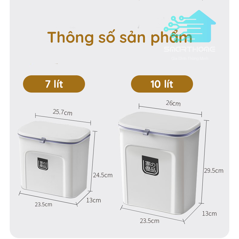 Thùng Rác Treo Cửa Tủ Bếp - Tường