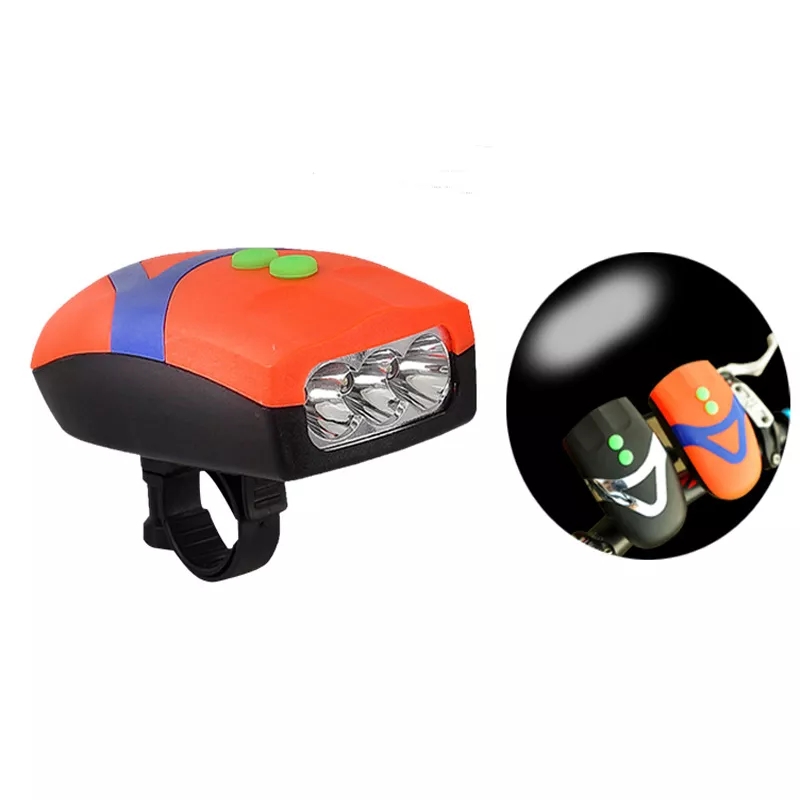 (Give battery) bicycle light Horn multi mode bike light W/horn-3 led light W/horn-flashlight
