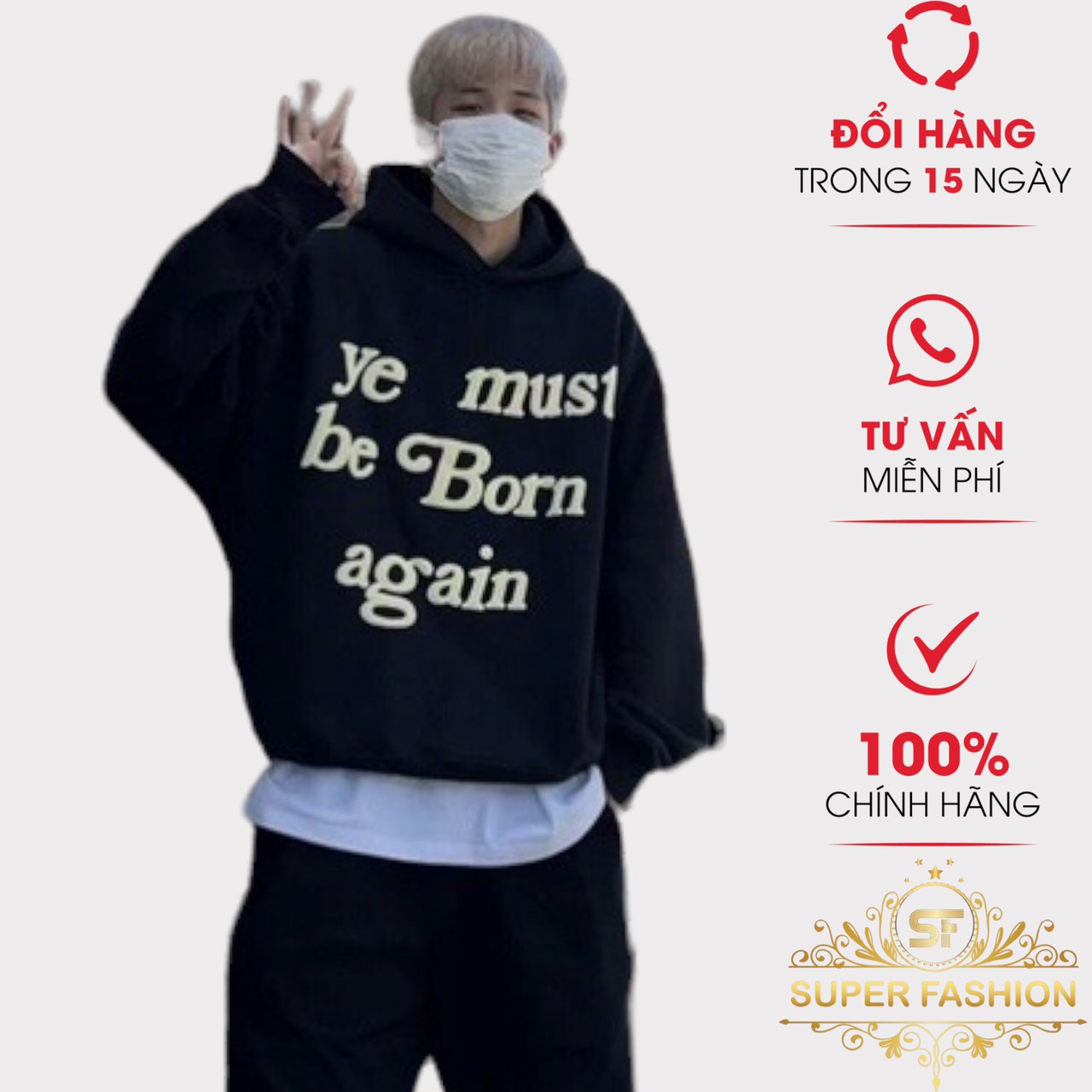 Áo hoodies nam chui đầu super fashion vải nỉ mềm form rộng nón 2 lớp che nắng tốt n512