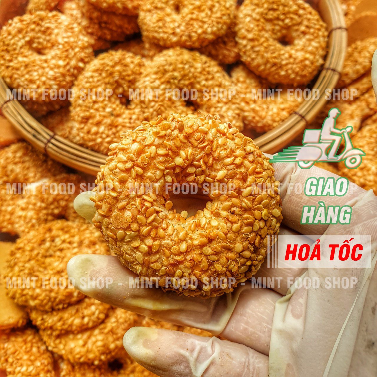 Bánh vòng mè Lon 200gram