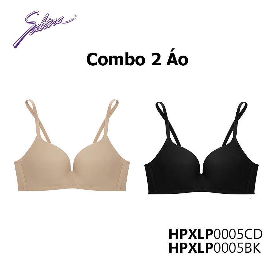 [SALE XẢ HÀNG 23/8- 31/8] Combo 2 Áo Lót Không Gọng Mút Dày Vừa Nâng Ngực Màu Trơn Habpy Lady By Sabina HBXLP0005BK+HBXLP0005CD