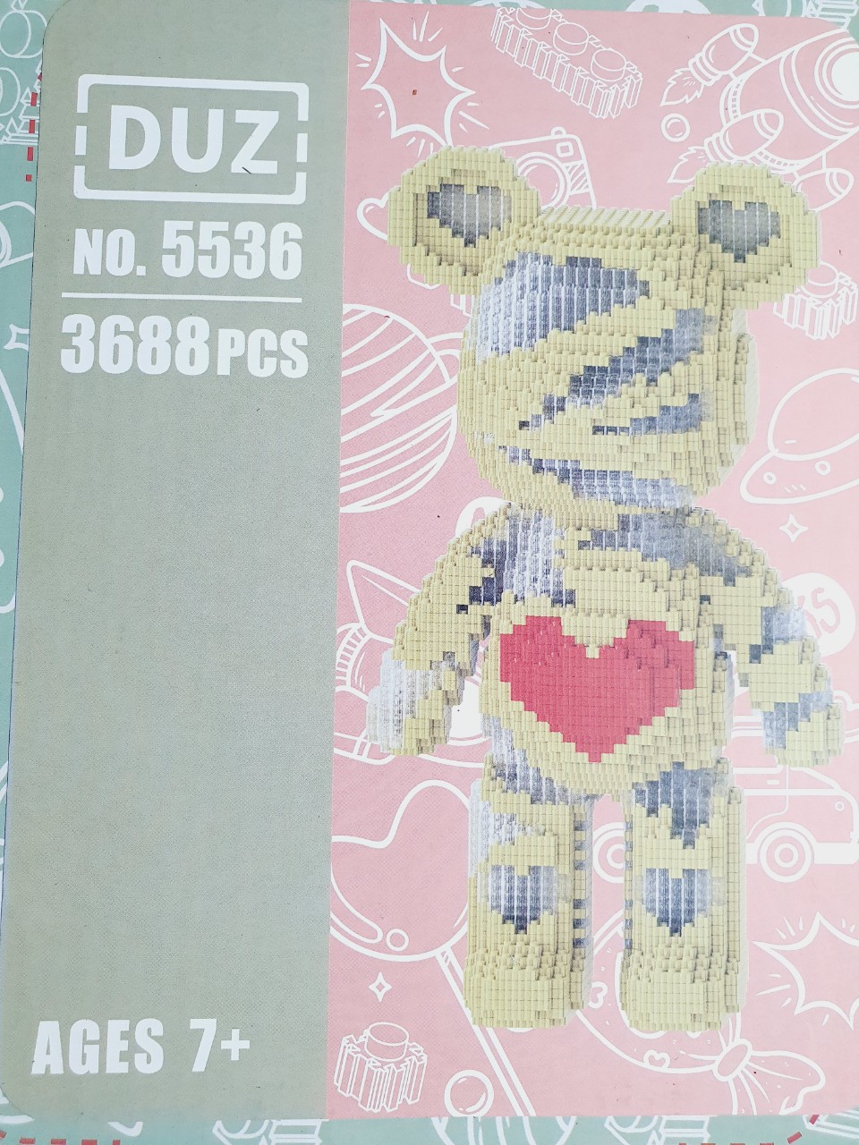 47cm Đồ chơi xếp hình lắp ráp mô hình Gấu Bearbrick cỡ lớn
