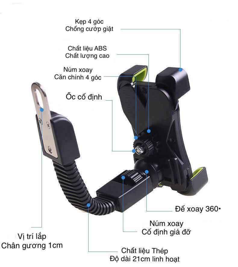 Kẹp điện thoại xe máy