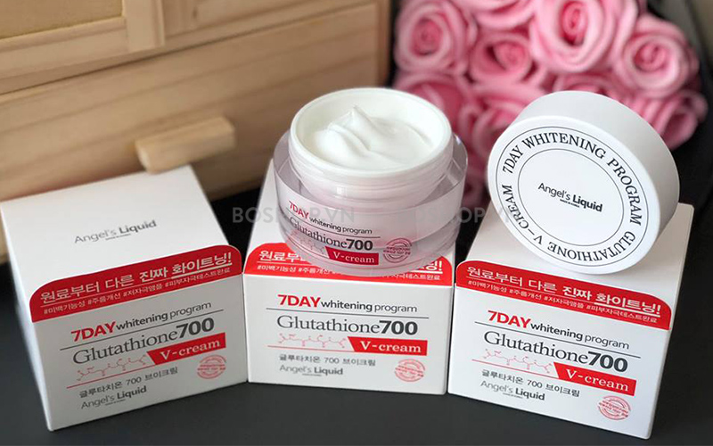 Kem dưỡng trắng da 7day whitening program glutathione 700 v-ampe