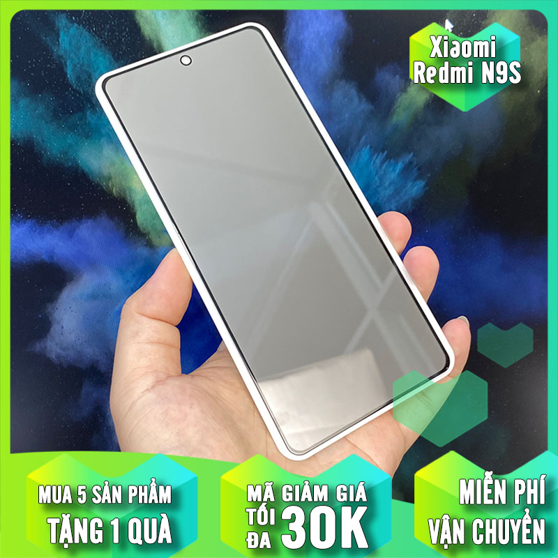 Kính cường lực cho Xiaomi Redmi Note 9S - Redmi Note 9 Pro chống nhìn trộm full viền đen