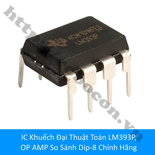 2 ic khuếch đại thuật toán lm393p, op amp so sánh dip-8 chính hãng