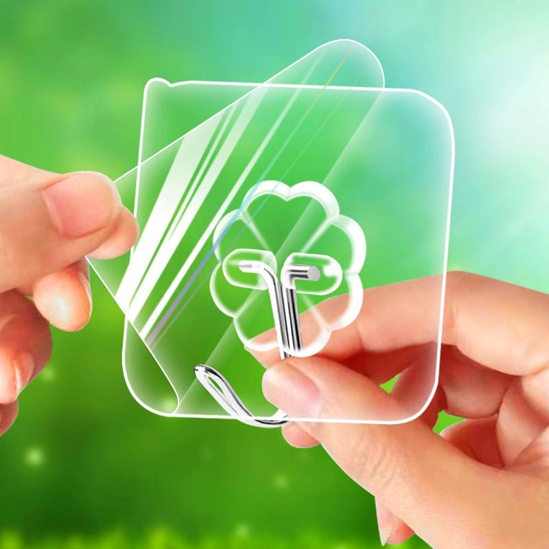 Móc Treo Đồ Dán Tường Trong Suốt Siêu Dính, Siêu Chịu Lực - Móc Treo Đồ Nhà Tắm, Nhà Bếp,...