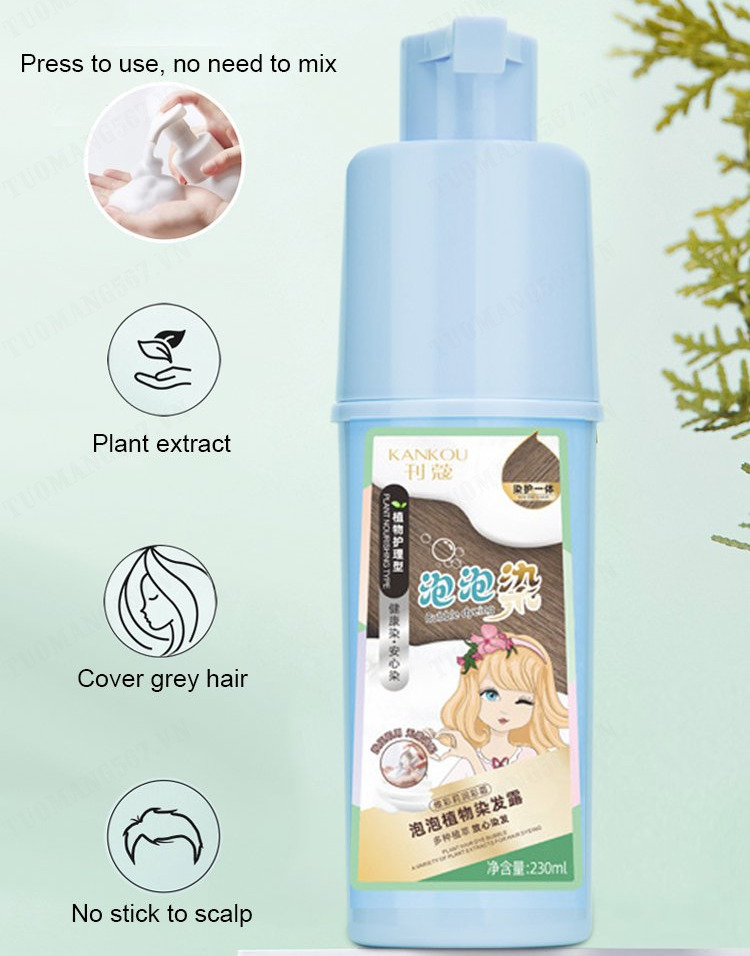 Long-lasting color Plant natural bubble hair dye