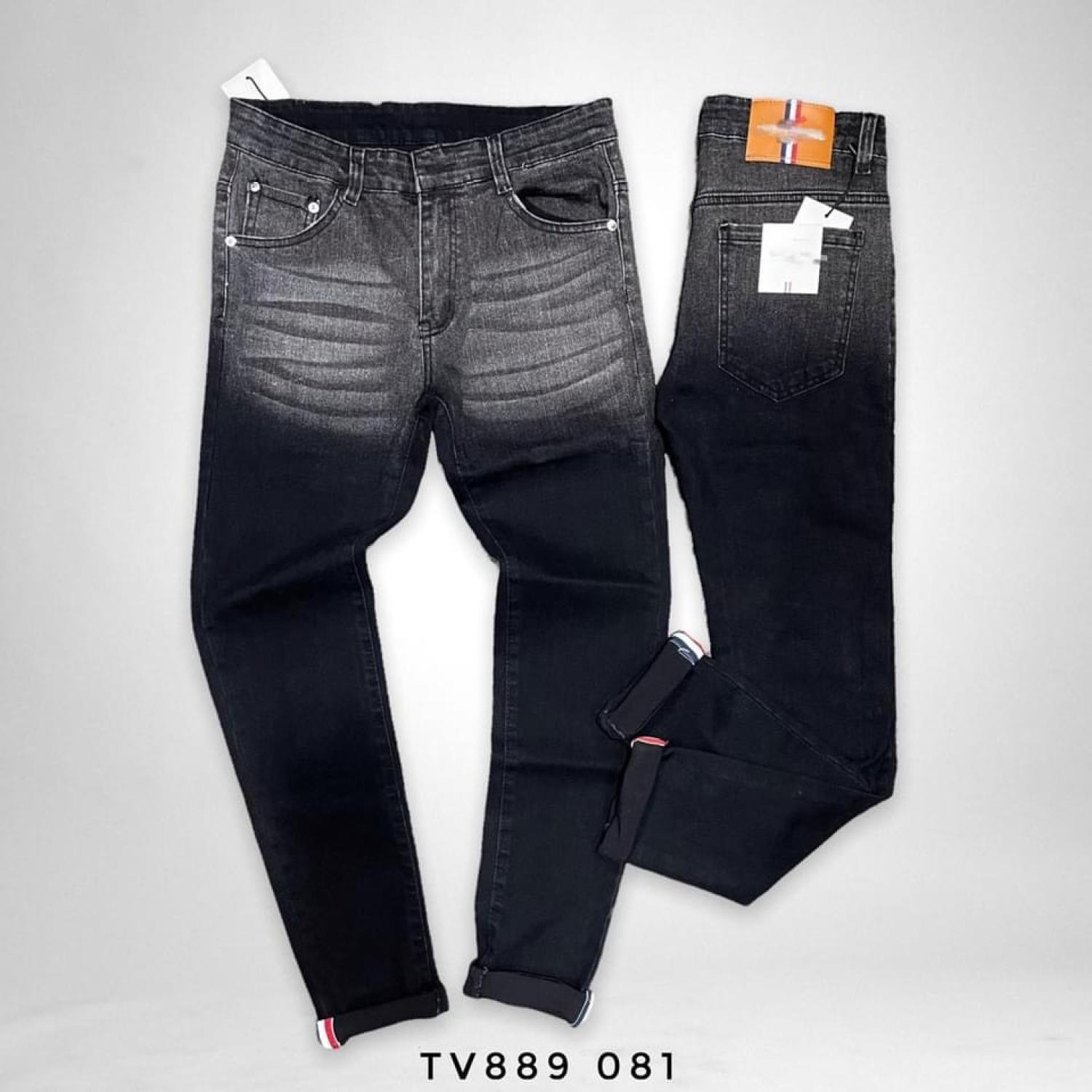QUẦN BÒ JEAN NAM DÀI XANH RÁCH GỐI THÊU CHỮ ĐẸPCHẤT BÒ CO GIÃN GIÁ TỐT KAYSTORE