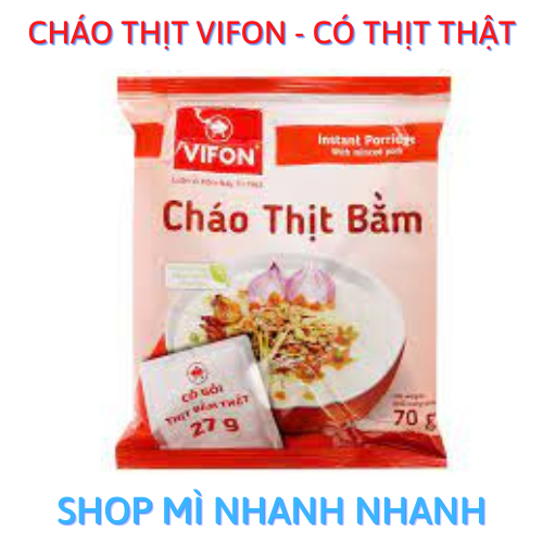 Combo 5 gói cháo VIFON 4 vị (Sườn, Thịt bằm, Gà, Nấm) 70gr - Có thịt thật