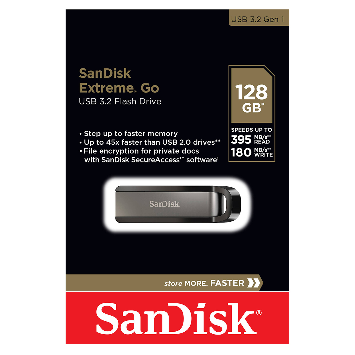 USB 3.2 SanDisk Extreme Go CZ810 128GB 395MB/s (SDCZ810-128G-G46)