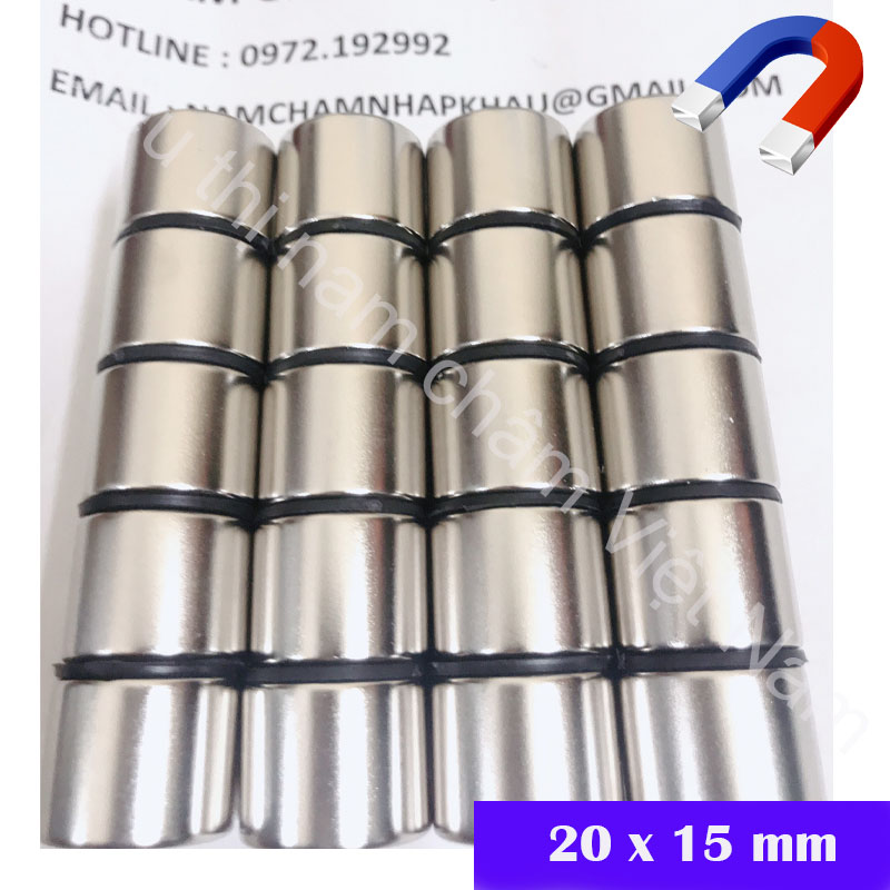 Nam châm tròn trắng mạnh 20x15mm, nam châm vĩnh cửu siêu lực hút mạnh