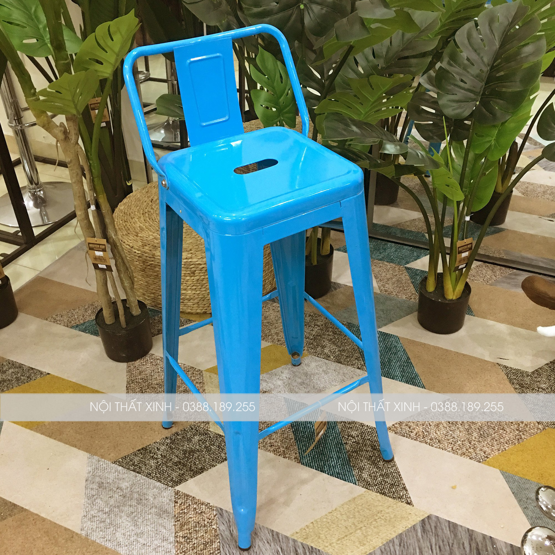 [GHẾ QUẦY BAR] Ghế bar Tolix có tựa