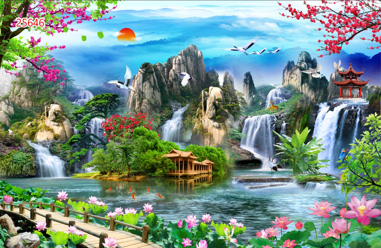 Tranh 3d  tranh gạch 3d phong cảnh thiên nhiên  FSX33  Ninh Thuận   SoHotvn
