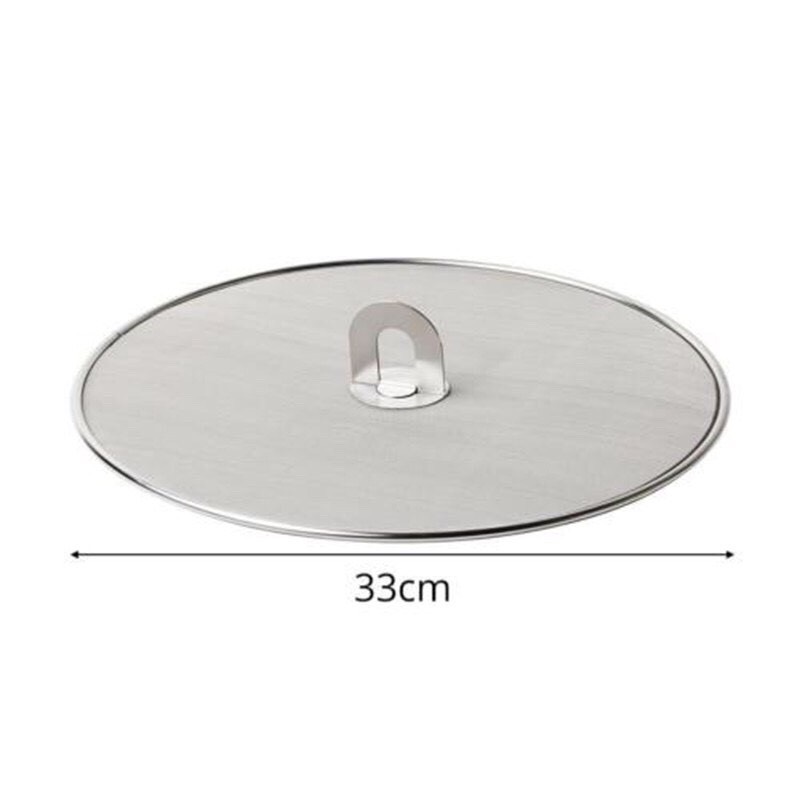 Nắp lưới inox đậy chảo chắn văng dầu mỡ 33cm , tấm lưới đậy chảo có núm tay cầm inox