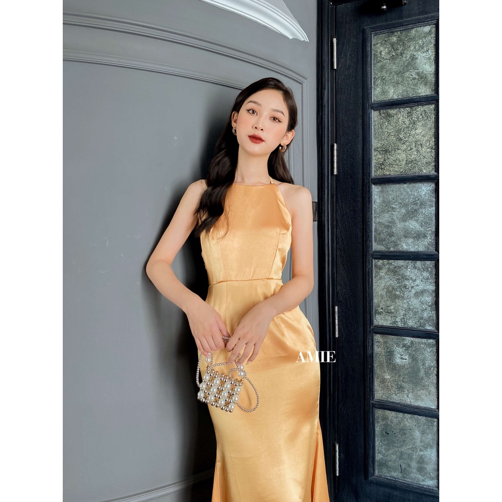 Đầm Body Đuôi Cá Amie Hở Lưng Phi Lụa Nữ Cao Cấp Loại 1 Quý Phái