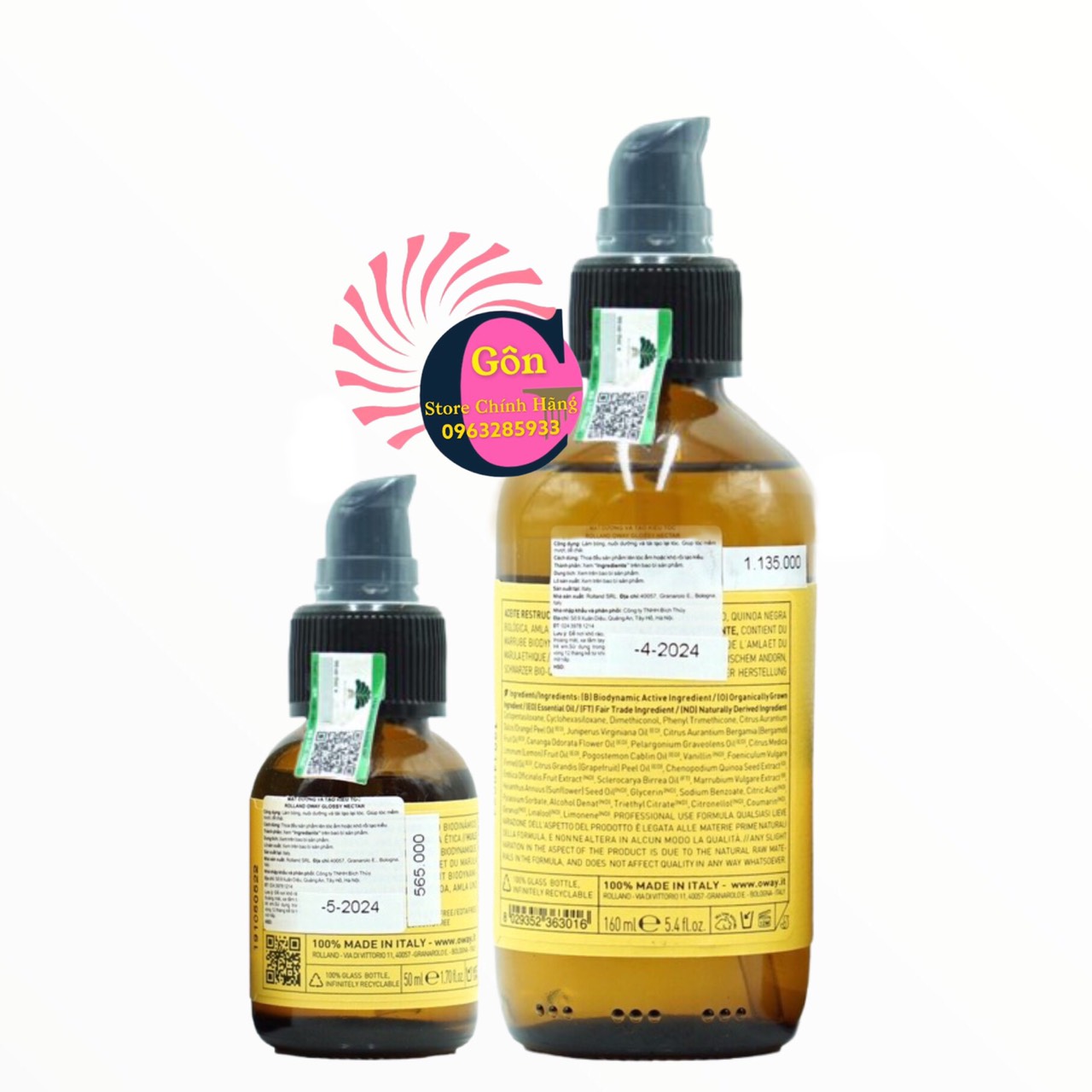 [ Oway Chính Hãng ] Tinh Dầu Phục Hồi Tái Tóc Oway Glossy Nectar 50ml - 160ml