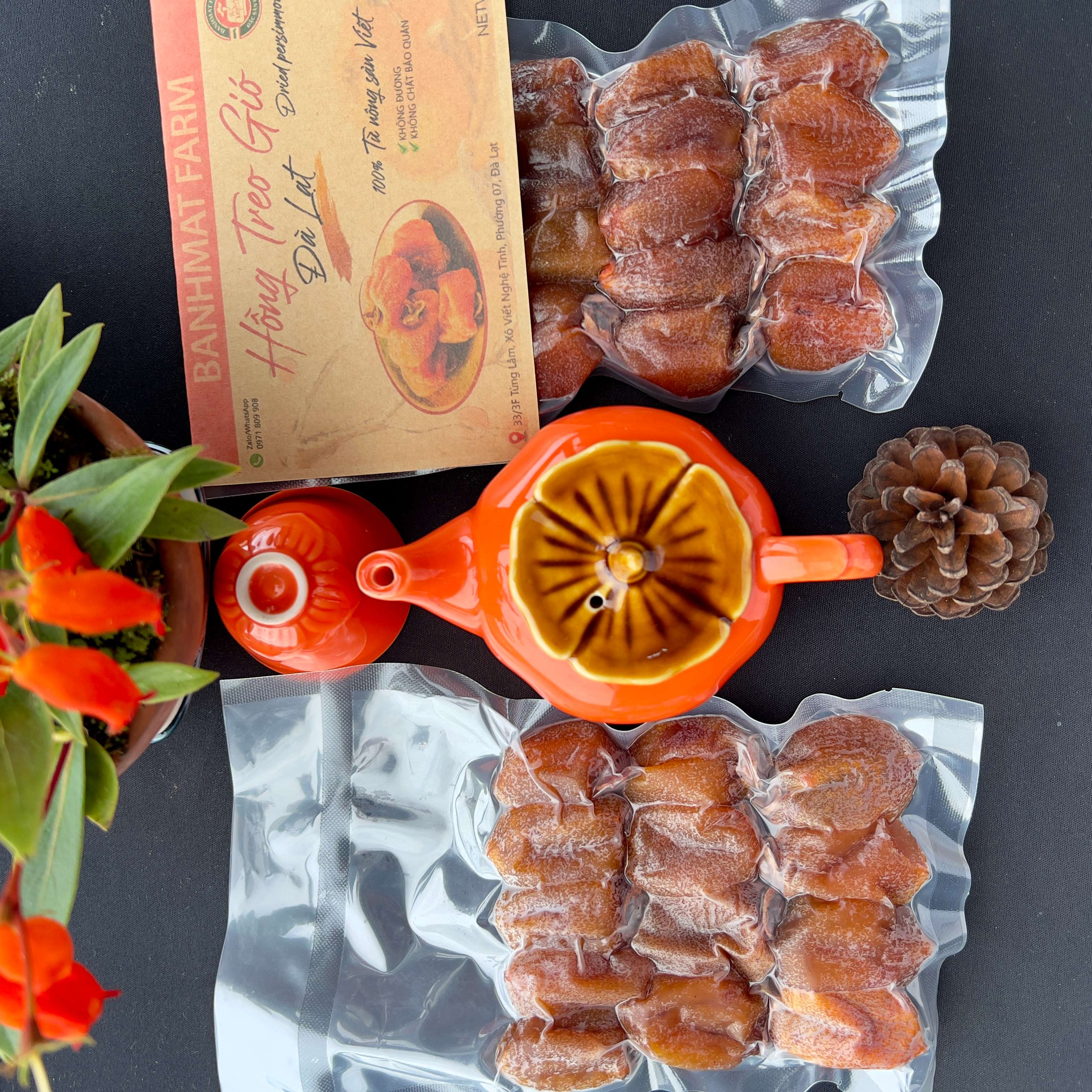 Hồng treo gió 500gr hoàn toàn không đường BánhMật Farm đặc sản Đà Lạt loại đặc biệt của cao nguyên sương mù
