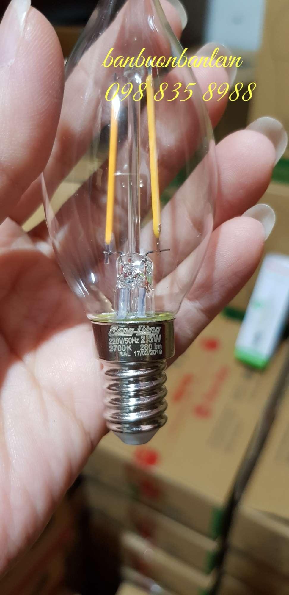 Bóng đèn LED nến dây tóc 2,5w Rạng Đông