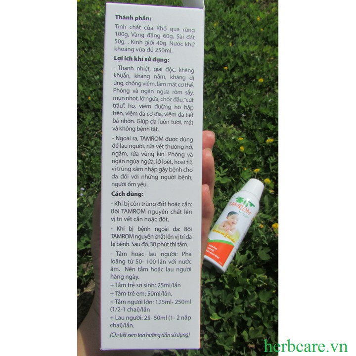 Nước tắm thảo dược trị rôm sảy Tamrom