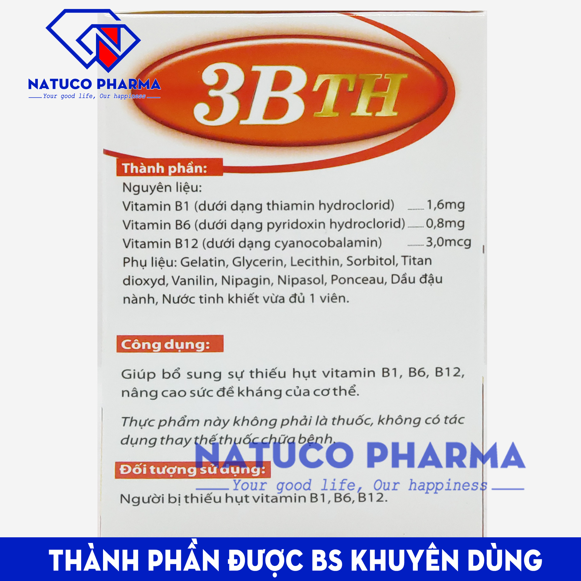 Viên uống bổ sung Vitamin - Bổ sung vitamin nhóm B giúp tăng cường sức đề kháng - giảm mệt mỏi - Hộp 60 viên chuẩn GMP dùng cho trẻ trên 2 tuổi