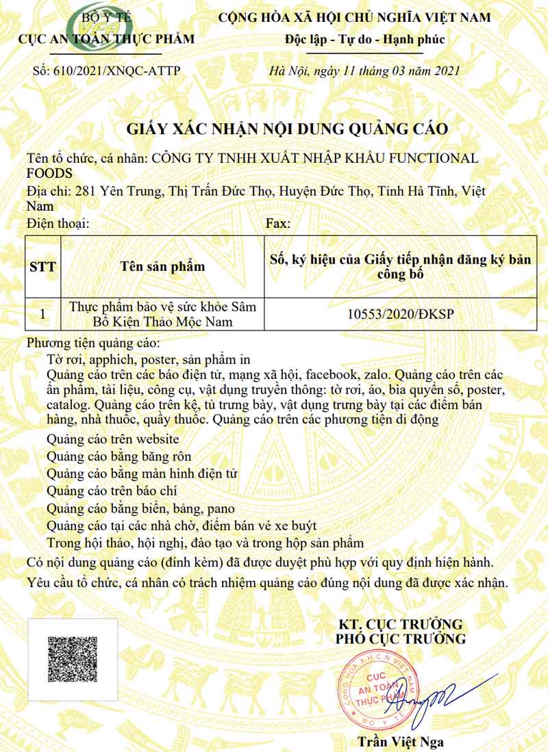 tăng cân Sâm Bổ Kiện Thảo Mộc Nam