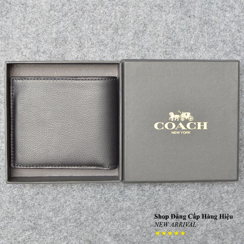 [HCM]Ví Coach Nam F75084  Authentic màu đen