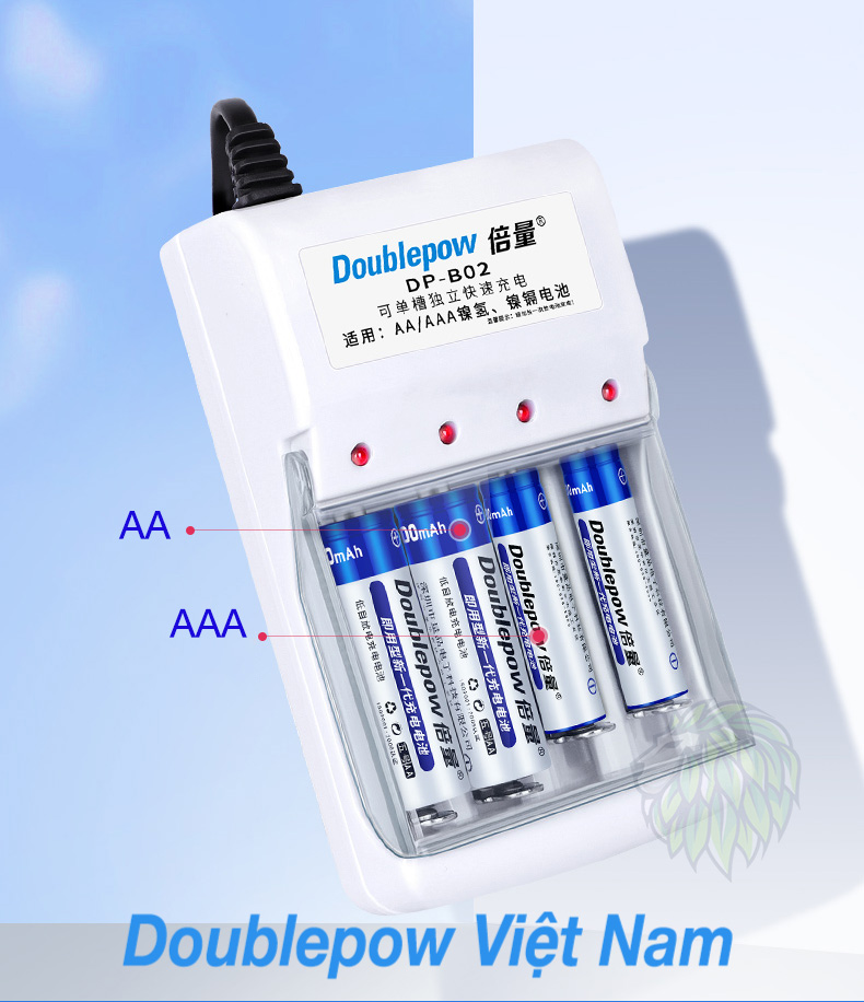 Bộ Sạc Pin AA / AAA, Pin Sạc AA 1200mAh Doublepow
