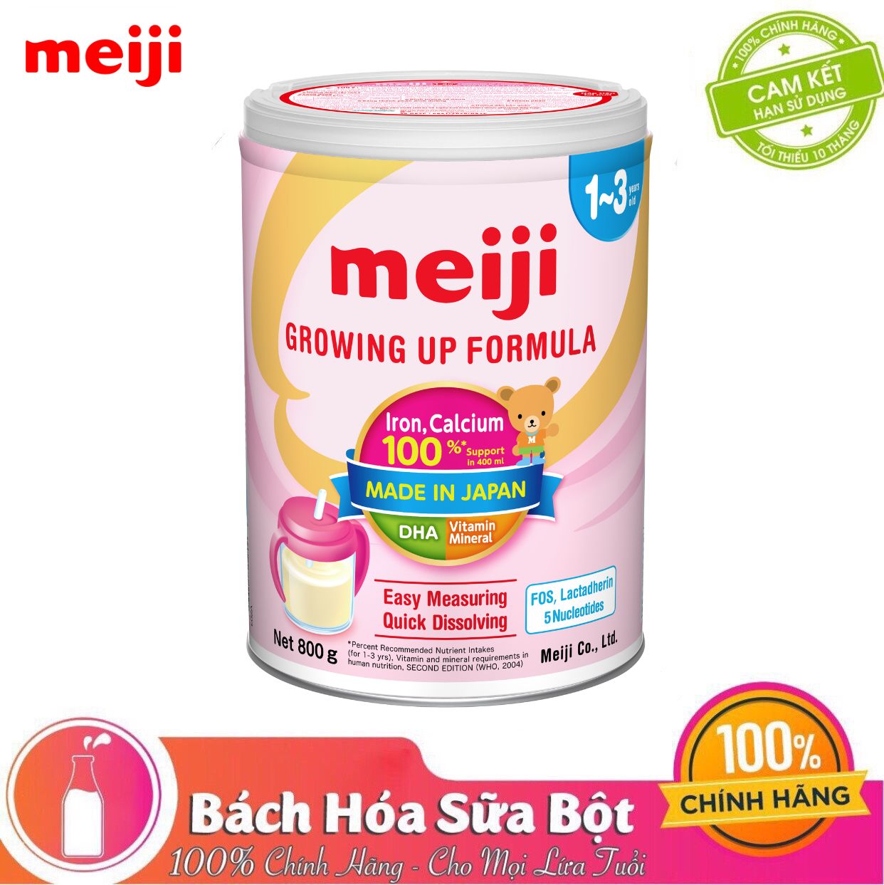 Sữa Bột Meiji 1-3 Growing Up Formula Hộp 800g (Cho trẻ 1~3 tuổi)