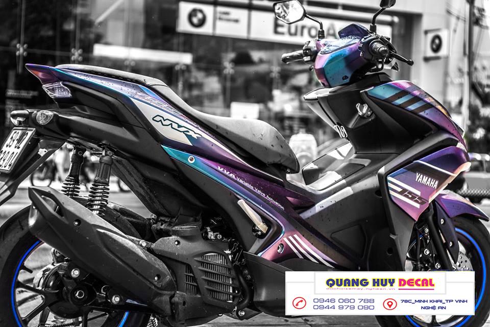 Tem trùm NVX xanh tím chuyển sắc - Độ dán team trùm decal xe máy NVX xanh tím chuyển sắc - Team trùm decal xe máy NVX rẻ đẹp và chất