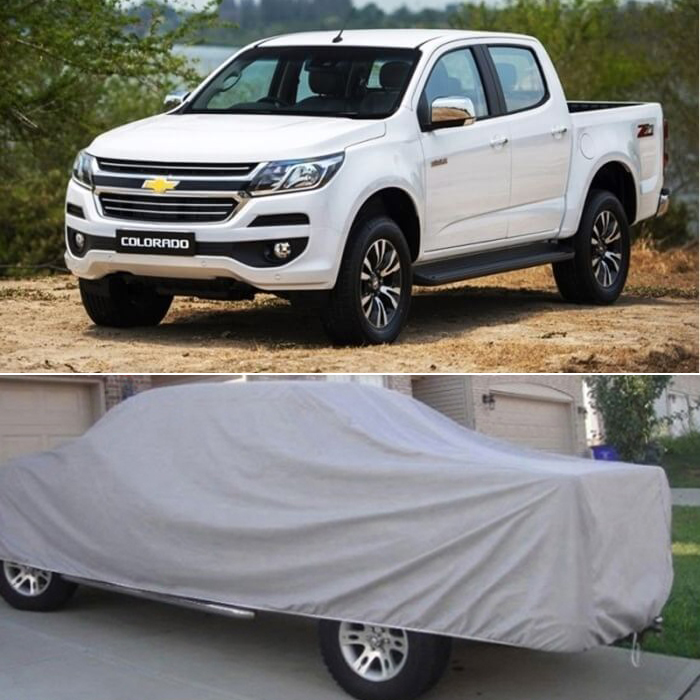 Bạt Phủ xe Bán Tải Colorado chevrolet Chỗ Vải Dù OXFORD Siêu Bền, Bạt Trùm Xe Hơi Chống Nắng Mưa Bảo Vệ Xe