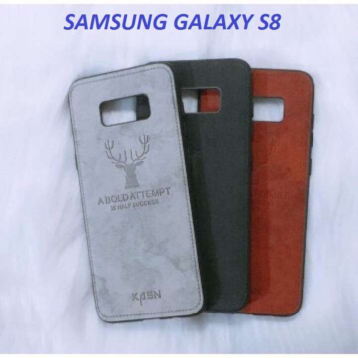 Samsung galaxy s8 ốp lưng giả vân vải jean họa tiết hươu- nhựa dẻo tpu chất mịn