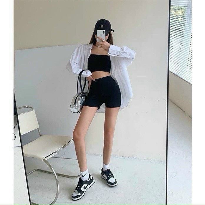 Quần Đùi Nữ Legging Cotton Dáng Ôm Co Giãn 4 Chiều