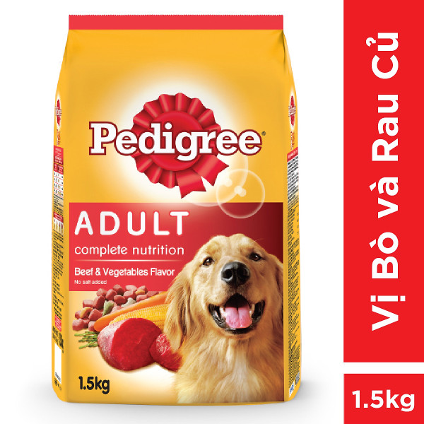 Thức ăn cho chó PEDIGREE - 1+ - vị bò rau 1.5Kg