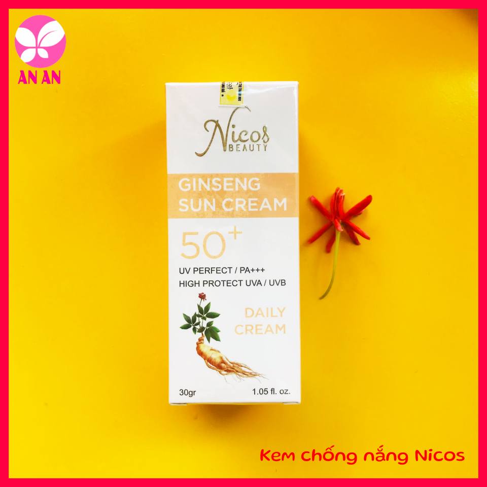 Kem chống nắng Nicos 30gr - Chống nắng Rễ Sâm Nicos - Hàng chính hãng