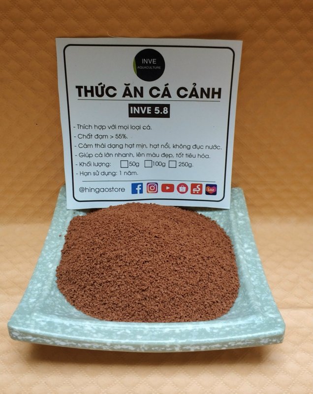 [ MUA 4 TẶNG 1 ]  Cám Thái Inve 5.8 - Thức ăn cá lớn cảnh cao cấp | Hingaostore.