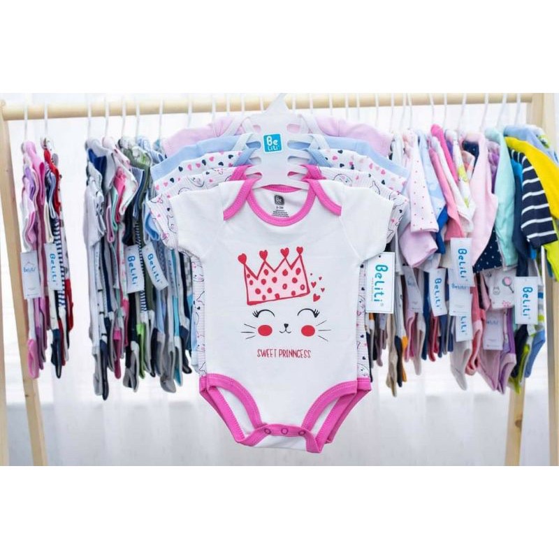 [HCM]Set 5 bộ body cộc tay cho bé trai bé gái (Giao màu ngẫu nhiên)